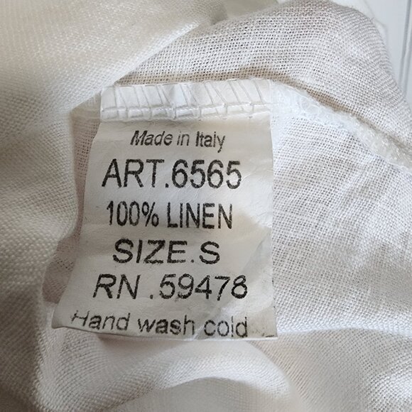 Valentina Naldi Sundress 100% Linen Womens Size S White Made in Italy Boho EUC - Picture 6 of 9